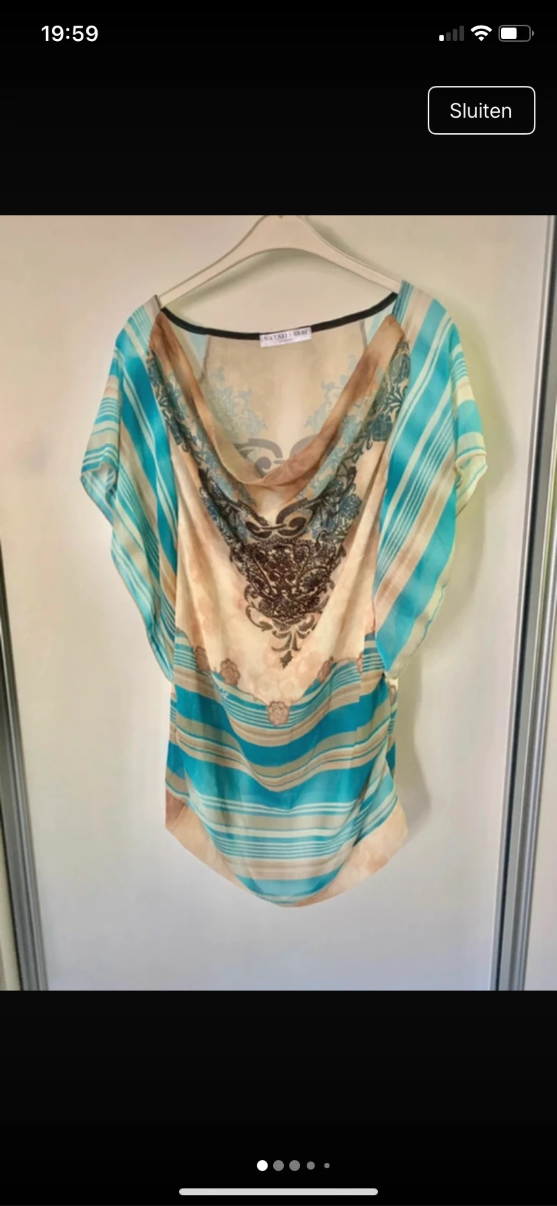 Prachtige pareo strand top zand en aqua tinten Natalia Dane maat XL